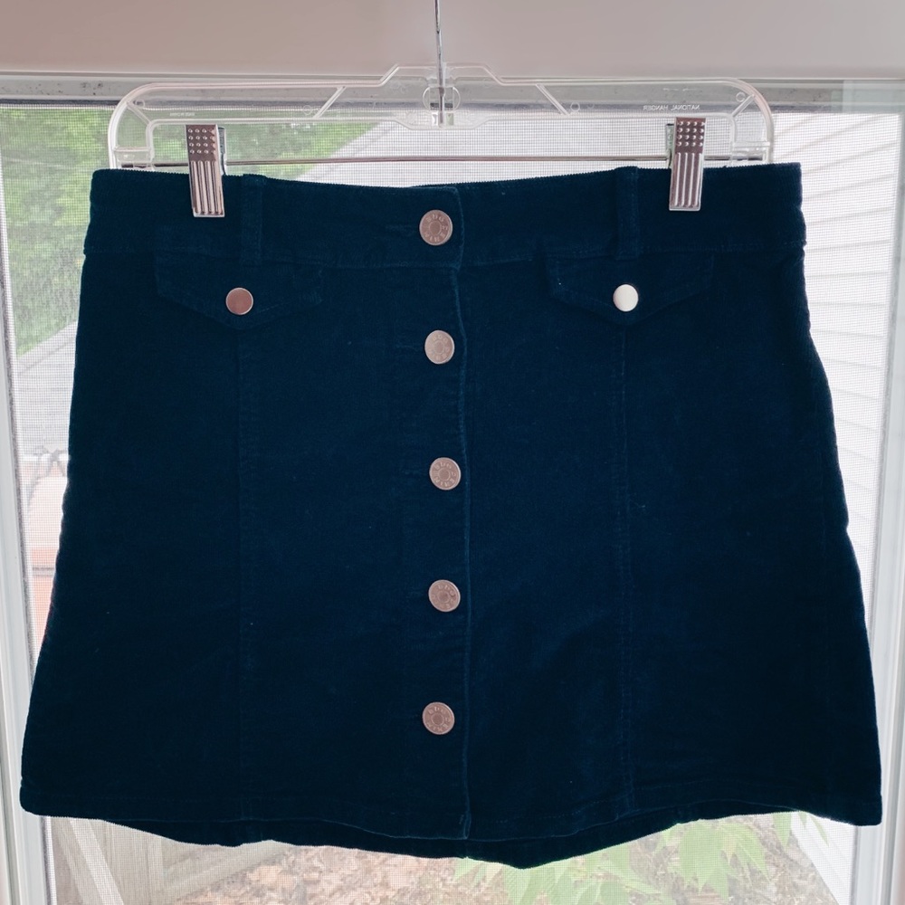 Corduroy blue mini skirt